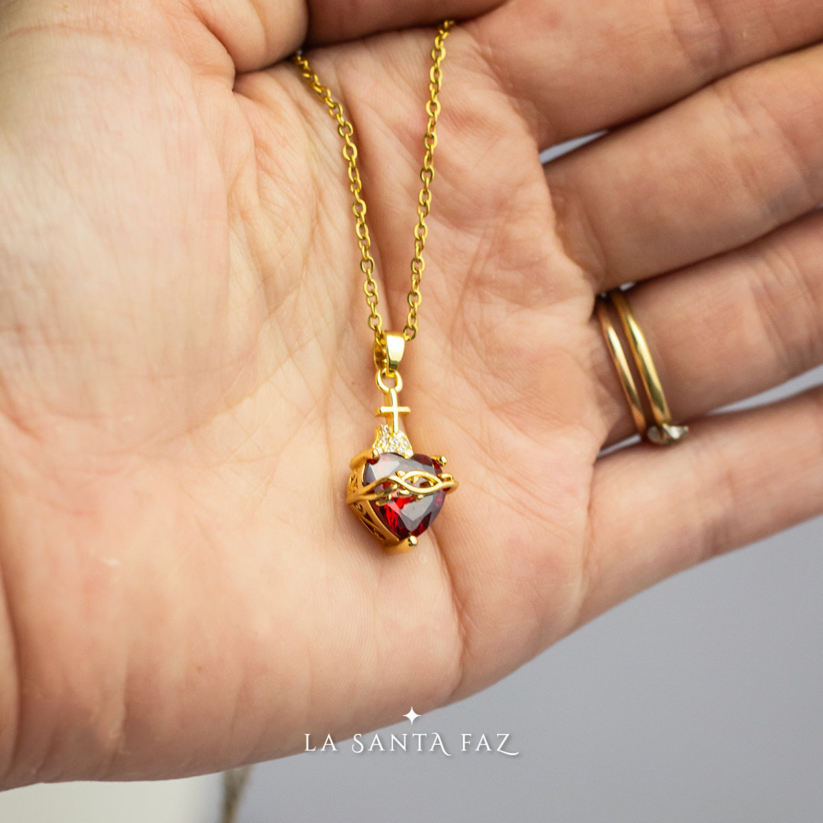 Collar Sagrado Corazón cristal