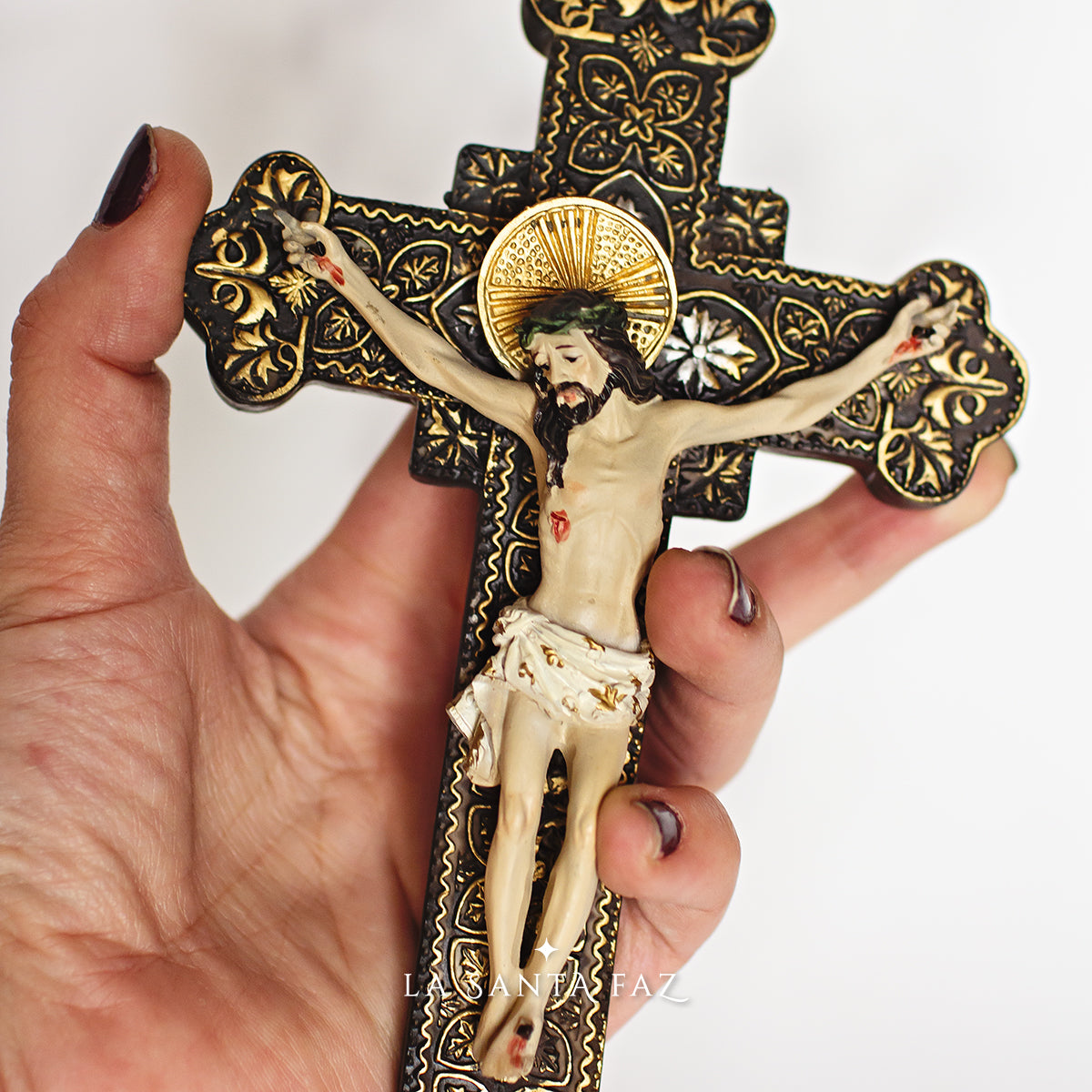 Crucifijo con base para apoyar