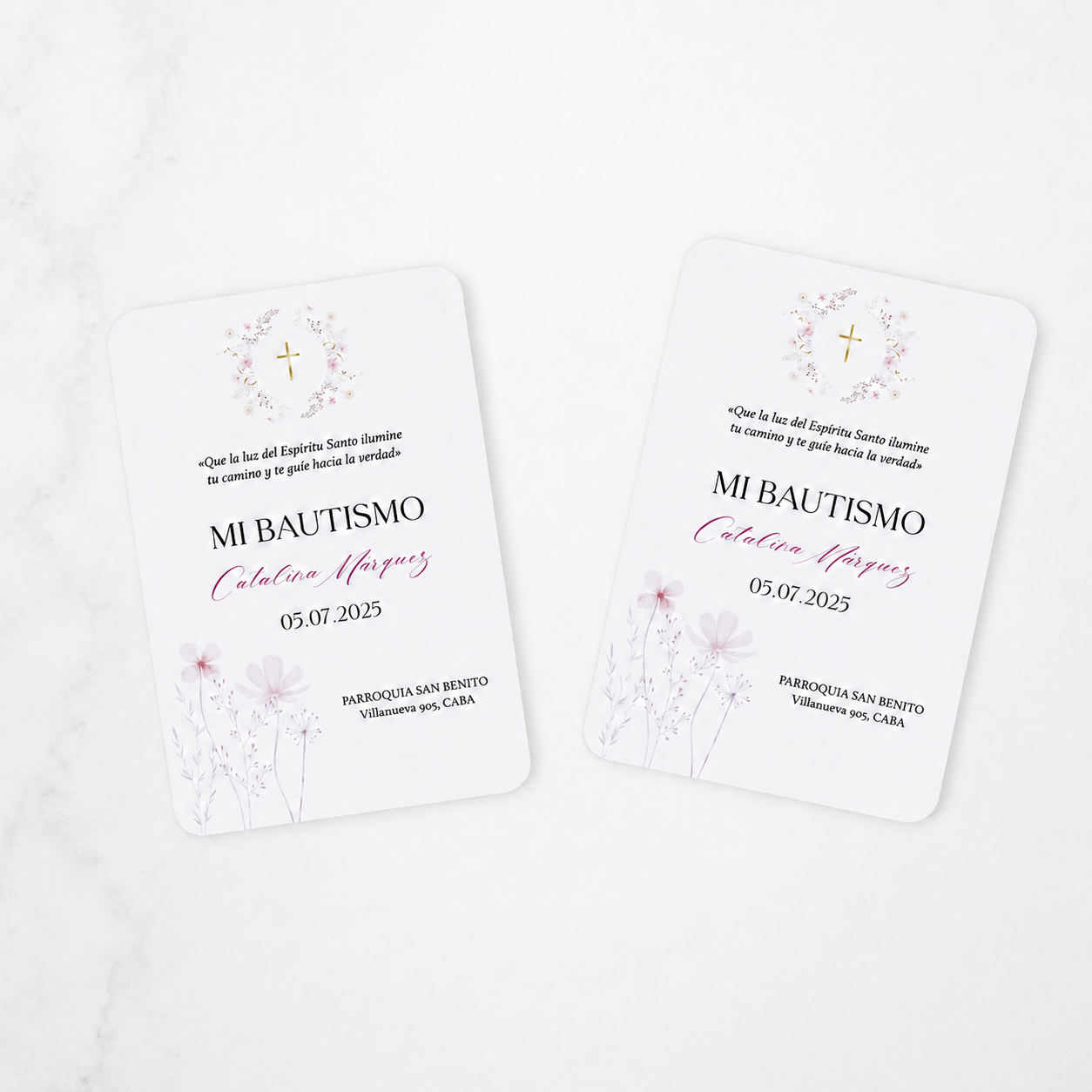 Estampita Bautismo Modelo 1