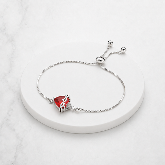Pulsera Sagrado Corazón de Jesús plateada