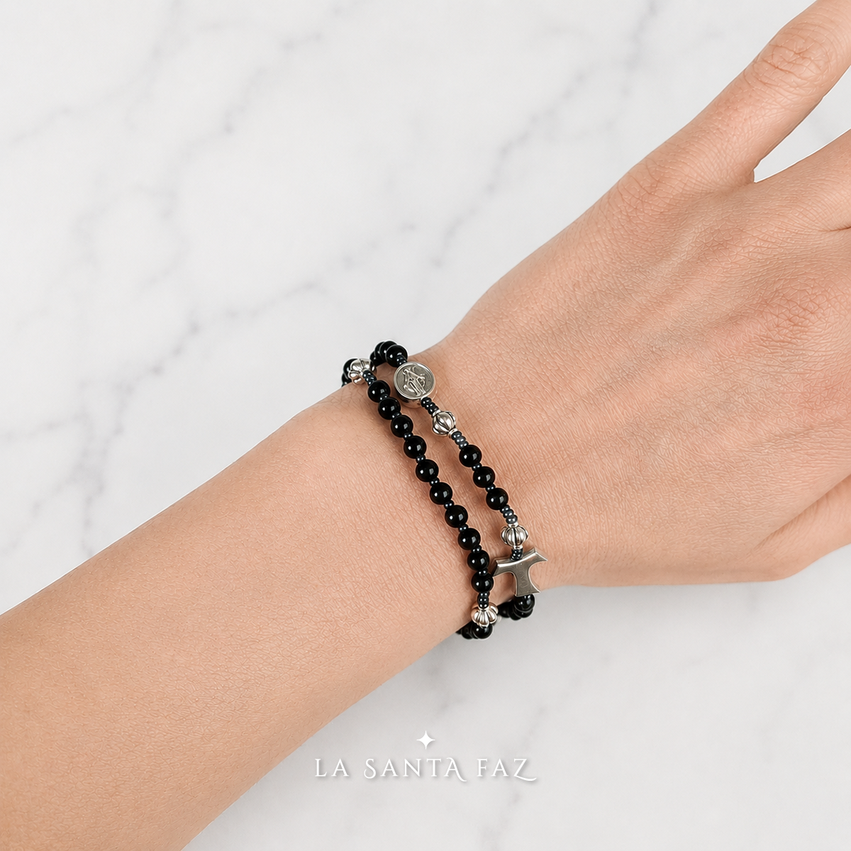 Santo Rosario de pulsera Tau