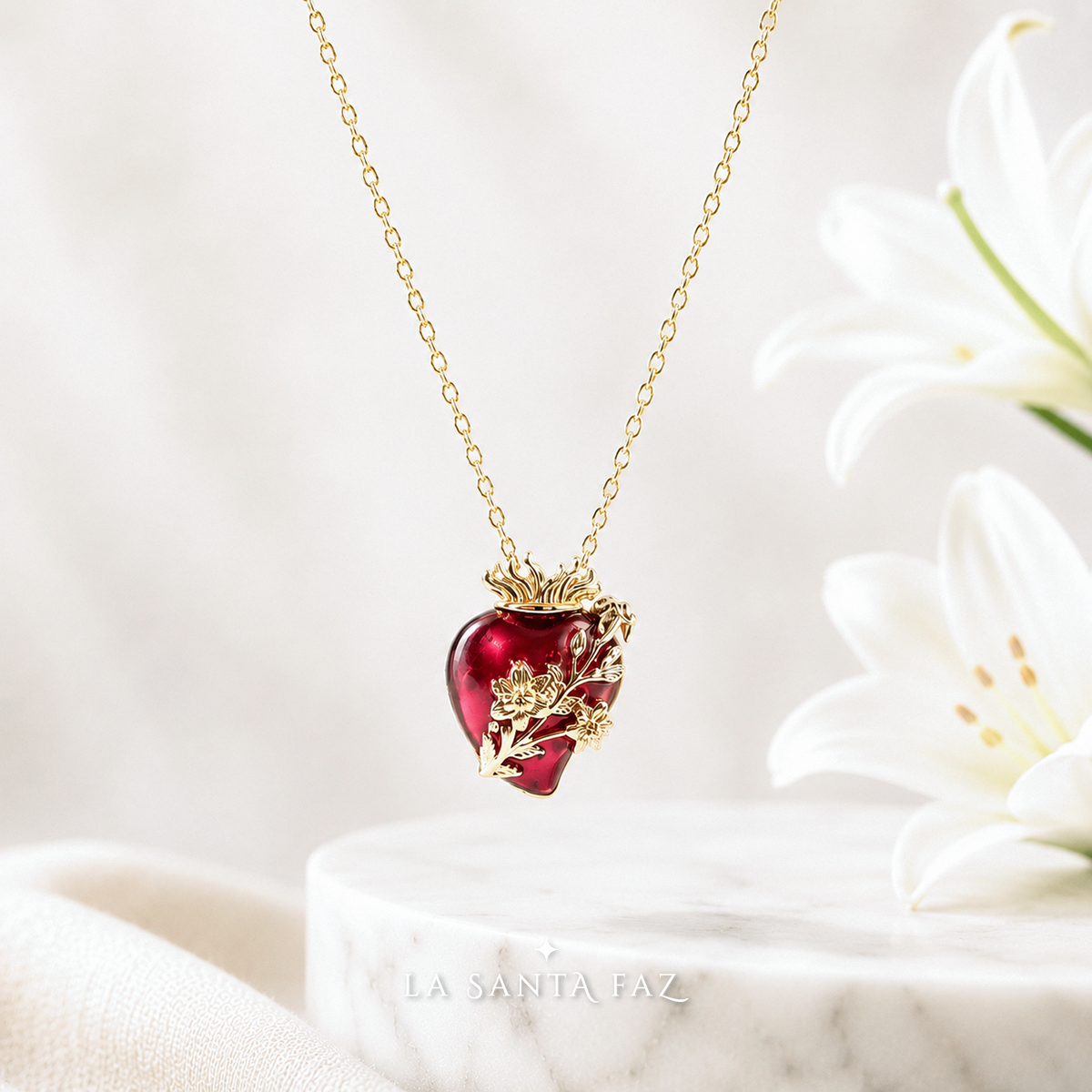 Collar Castísimo Corazón de San José esmaltado