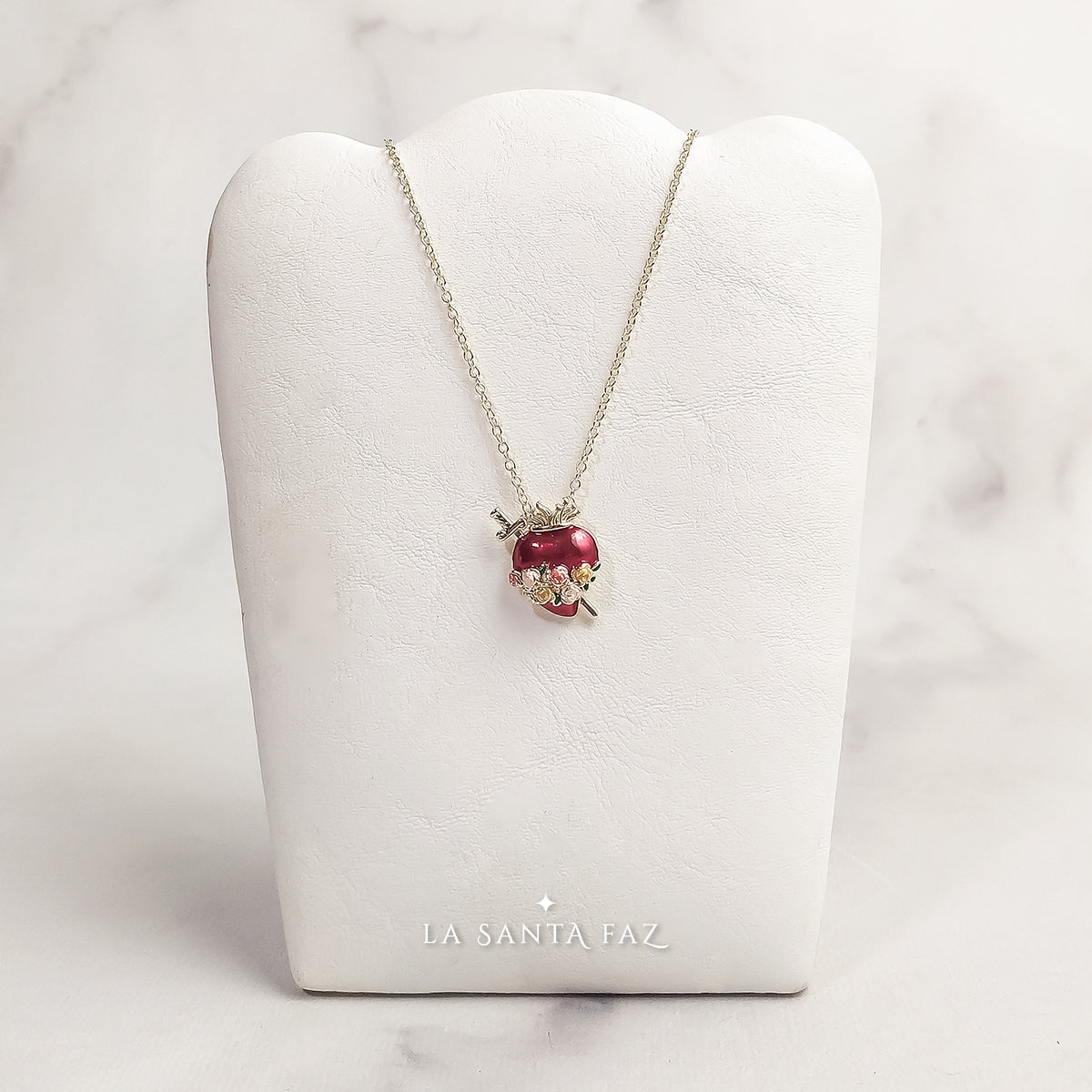 Collar Inmaculado Corazón de María esmaltado