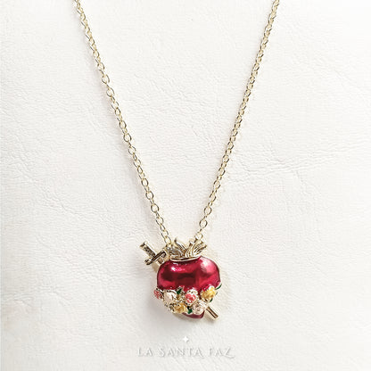 Collar Inmaculado Corazón de María esmaltado