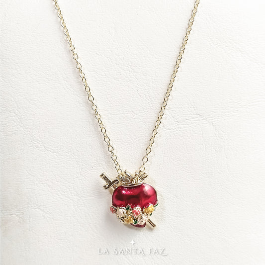 Collar Inmaculado Corazón de María esmaltado
