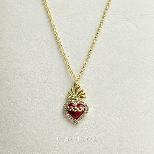 Collar Sagrado Corazón esmaltado