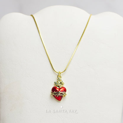 Collar Sagrado Corazón de Jesús esmaltado