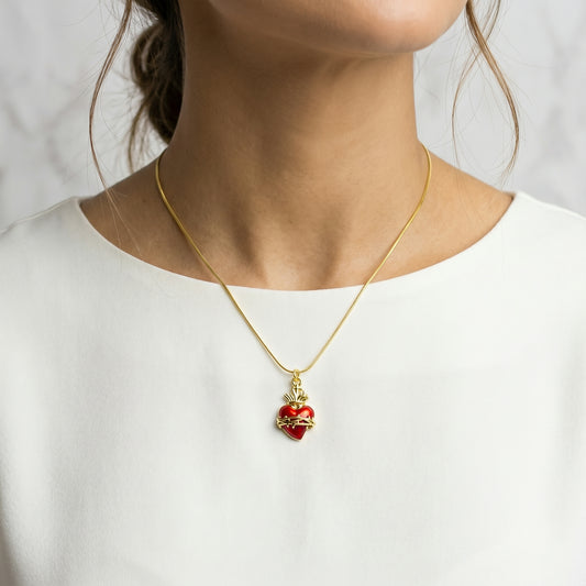 Collar Sagrado Corazón de Jesús esmaltado