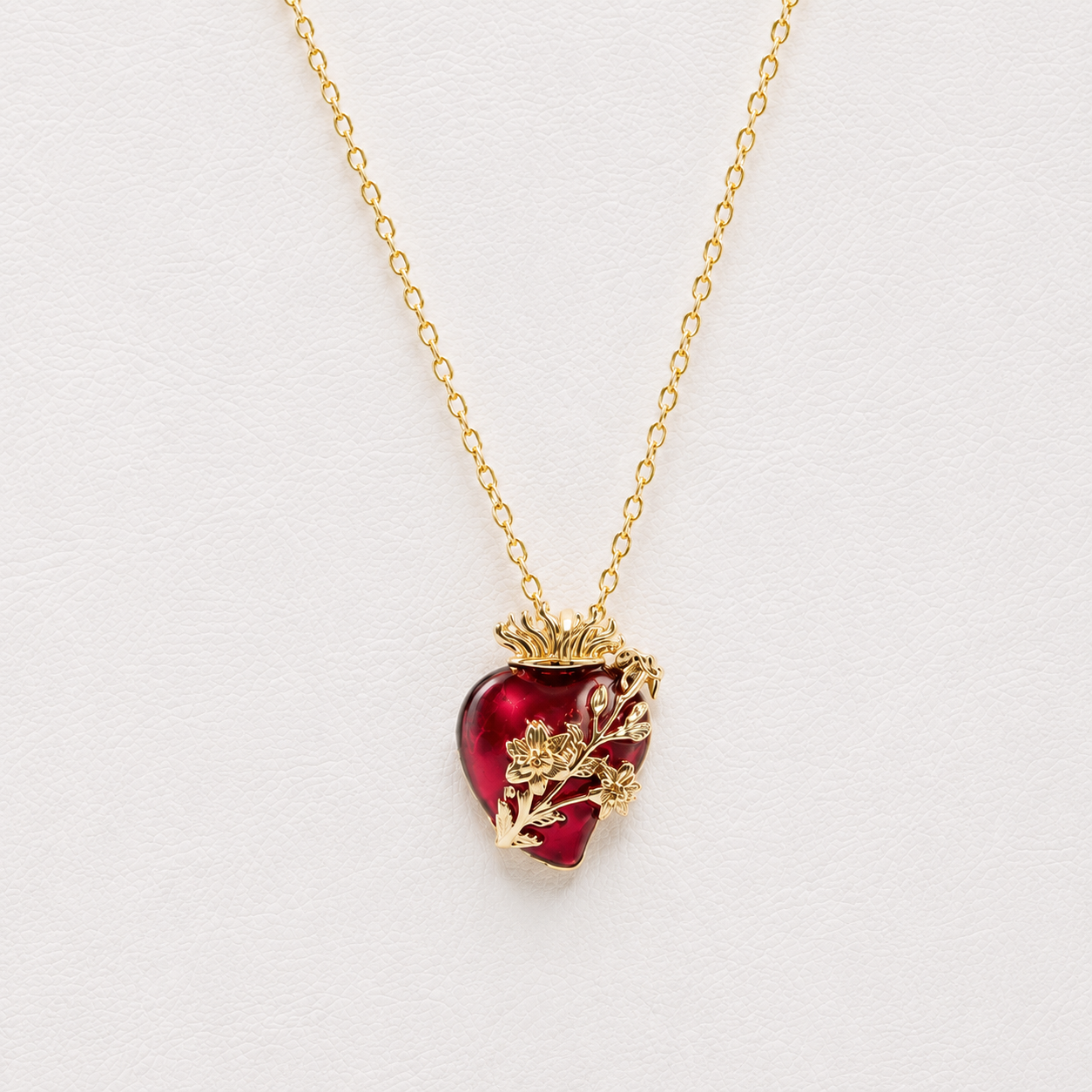 Collar Castísimo Corazón de San José esmaltado