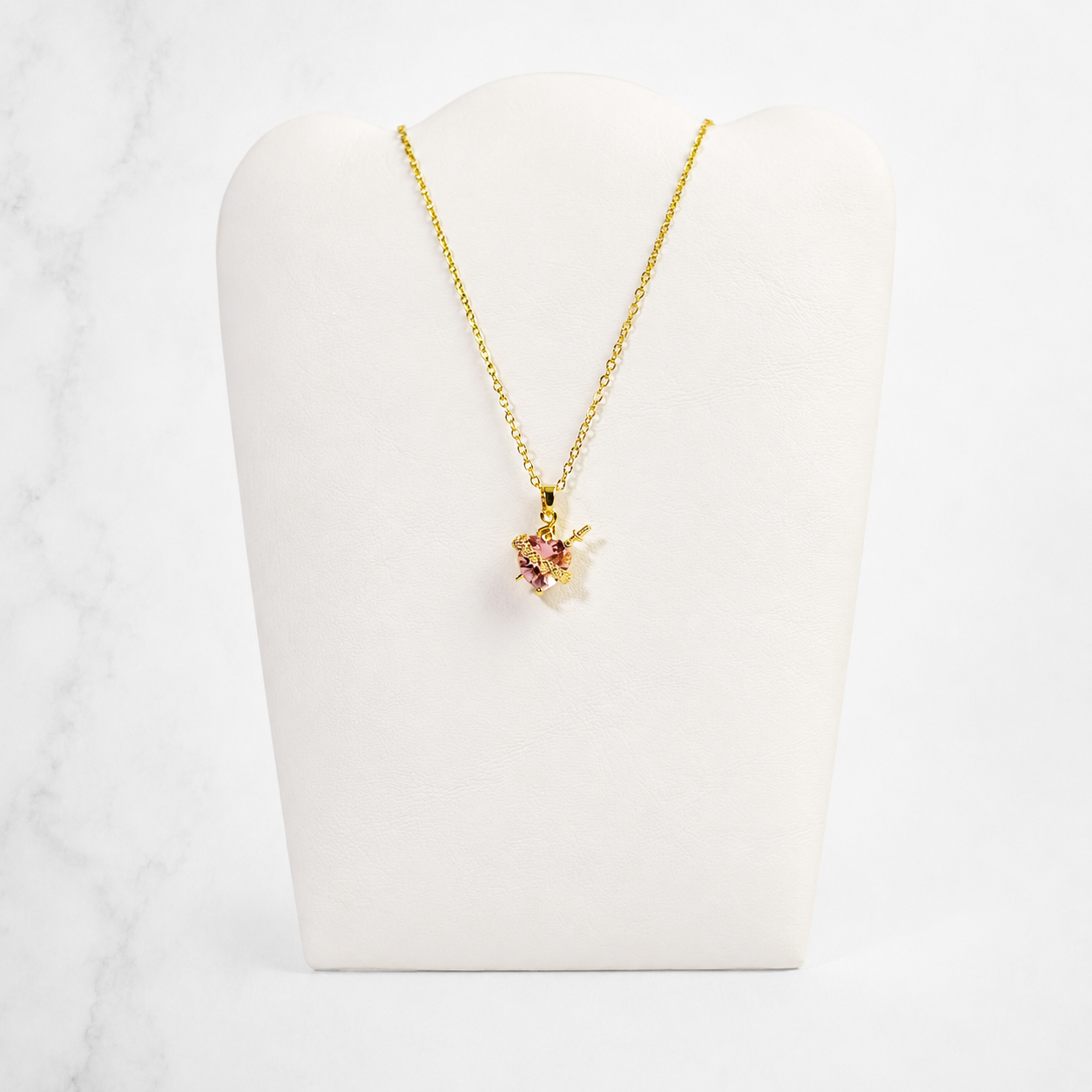 Collar Inmaculado Corazón de María cristal
