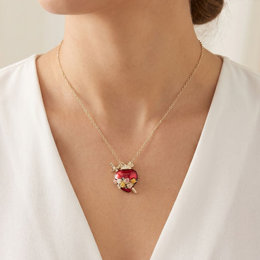 Collar Inmaculado Corazón de María esmaltado