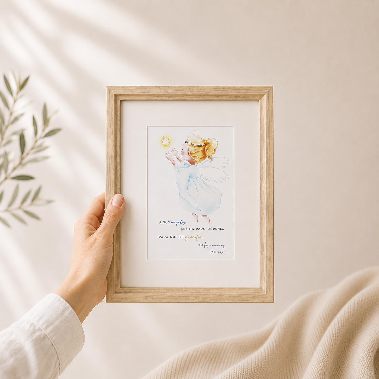 Cuadro Ángel de la Guarda infantil
