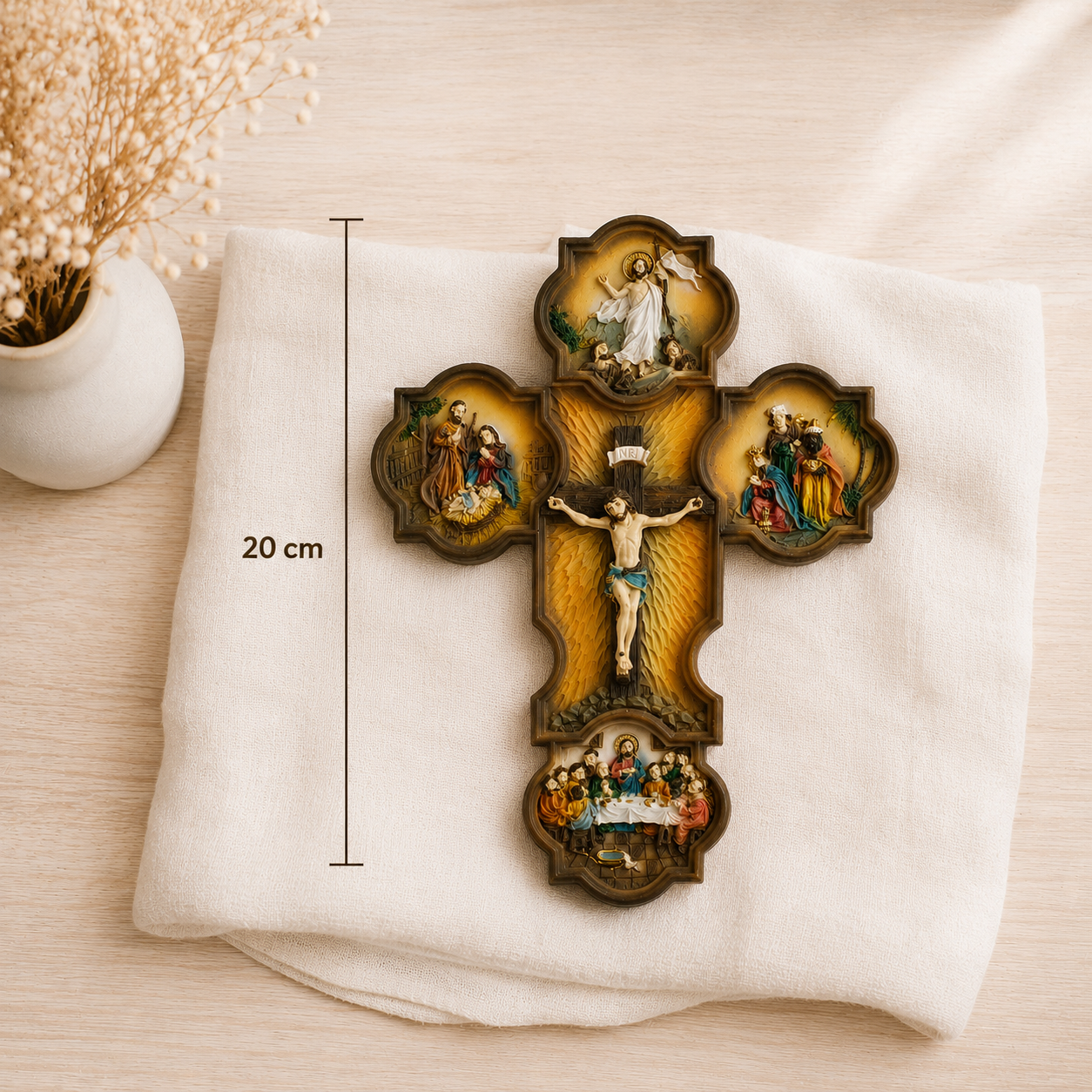 Crucifijo escenas de la vida de Jesucristo