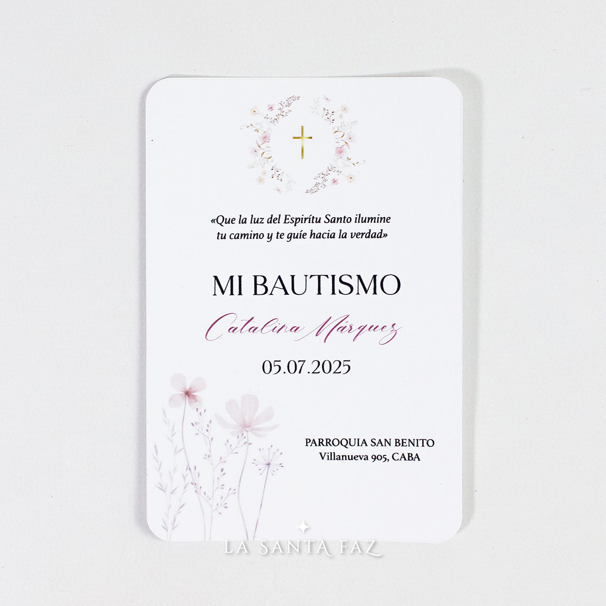 Estampita Bautismo Modelo 1
