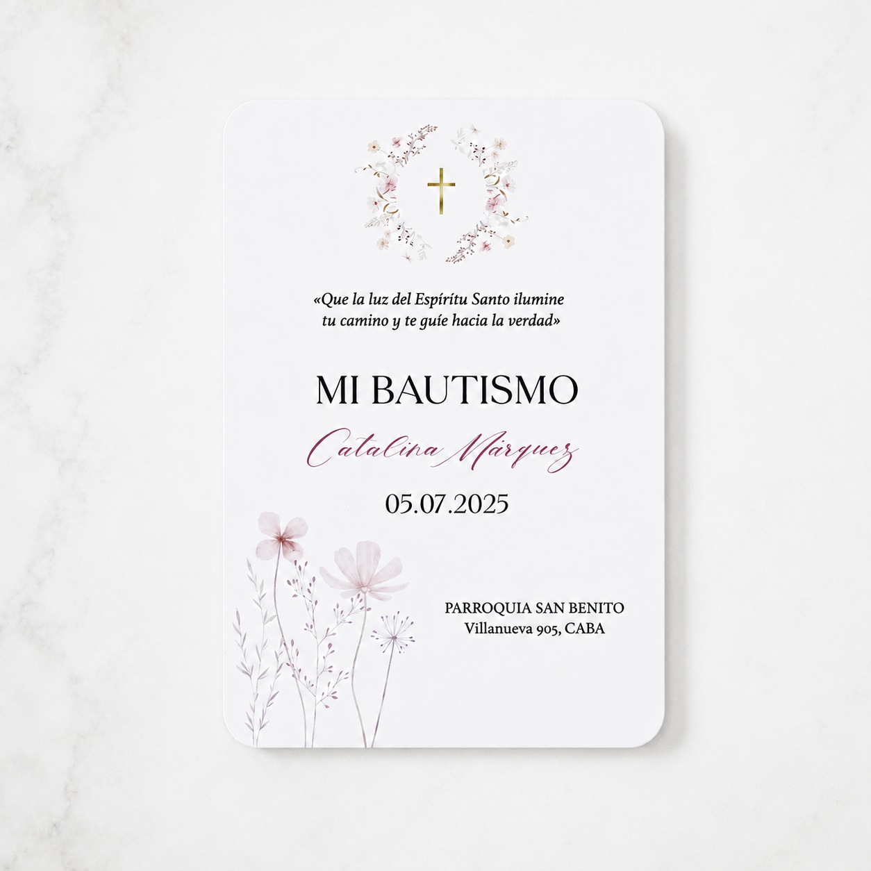Estampita Bautismo Modelo 1