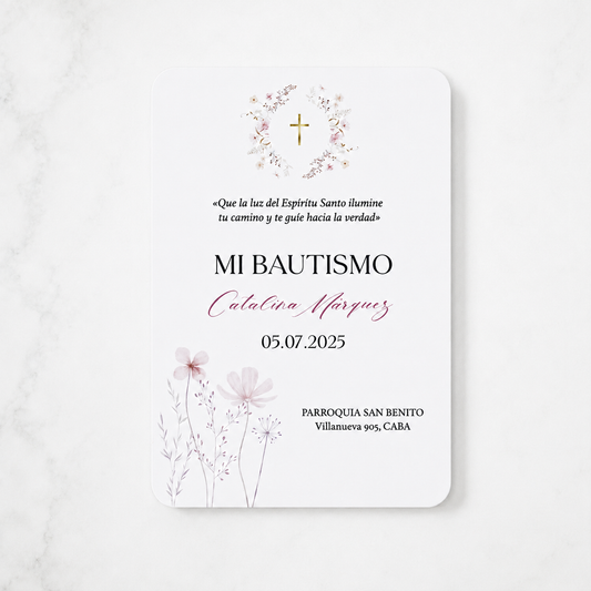 Estampita Bautismo Modelo 1
