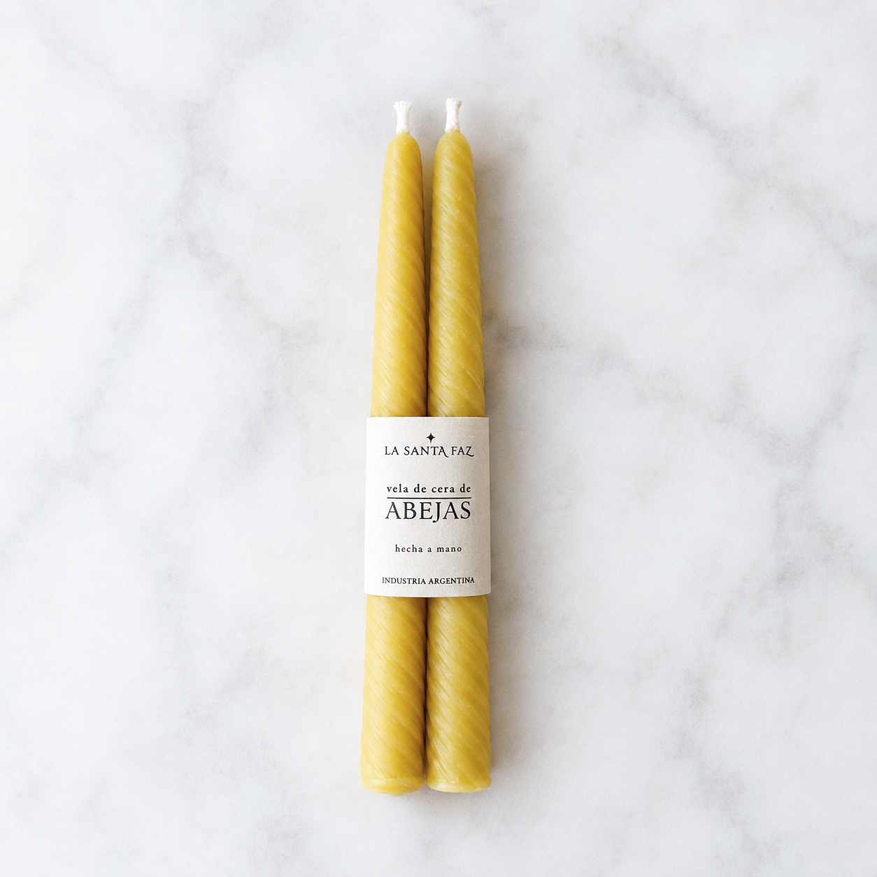 Par de velas de cera de abejas para candelabros