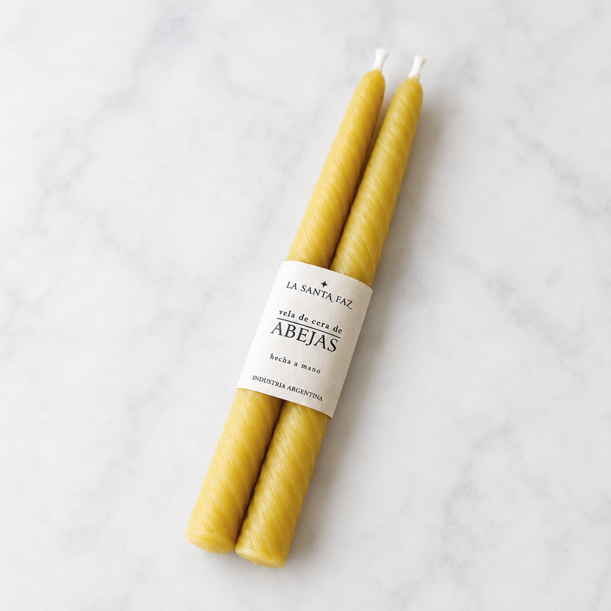 Par de velas de cera de abejas para candelabros