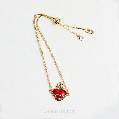 Pulsera Sagrado Corazón de Jesús esmaltado