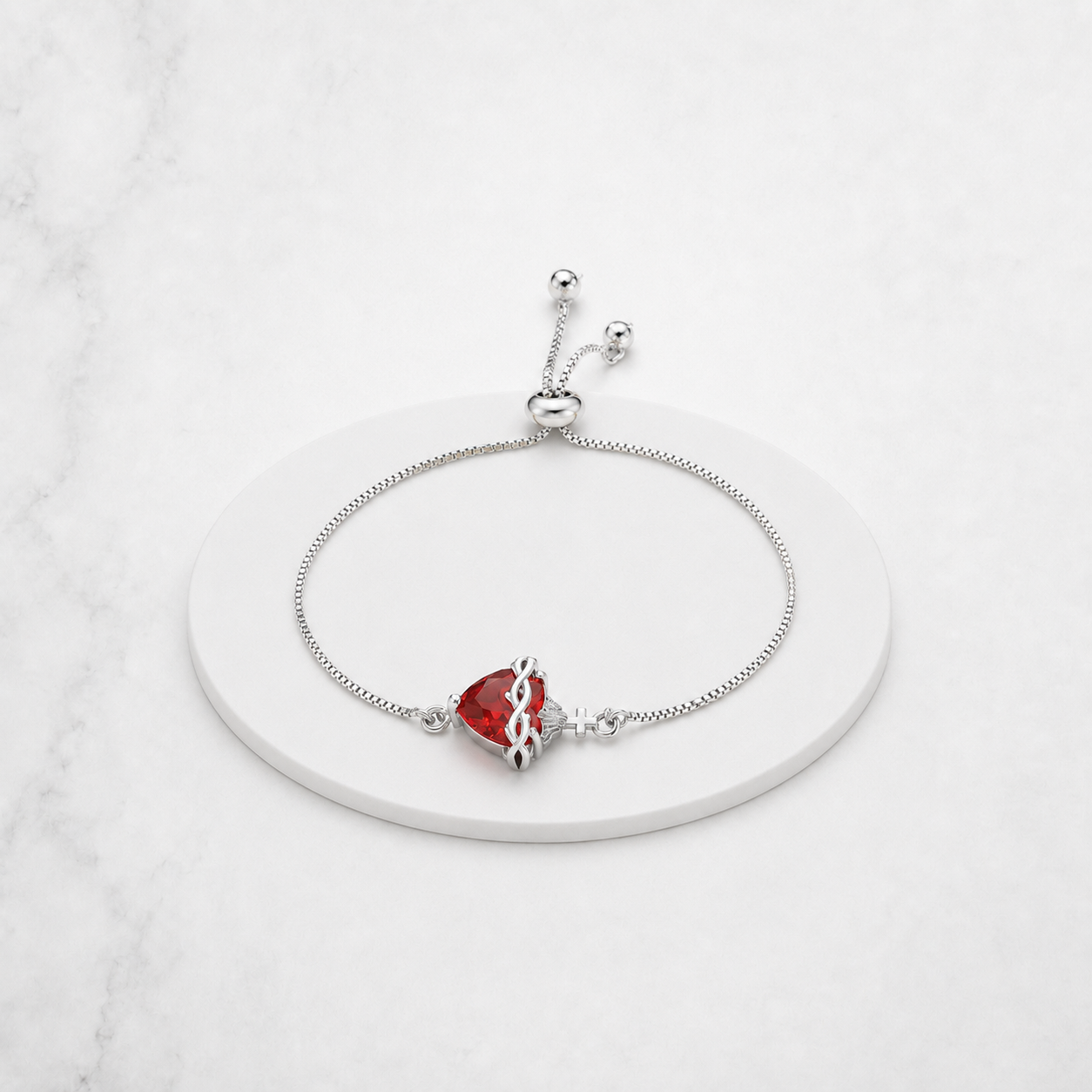 Pulsera Sagrado Corazón de Jesús plateada