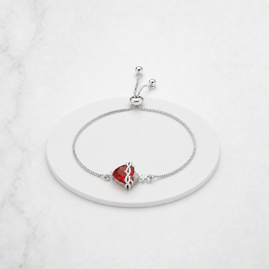 Pulsera Sagrado Corazón de Jesús plateada