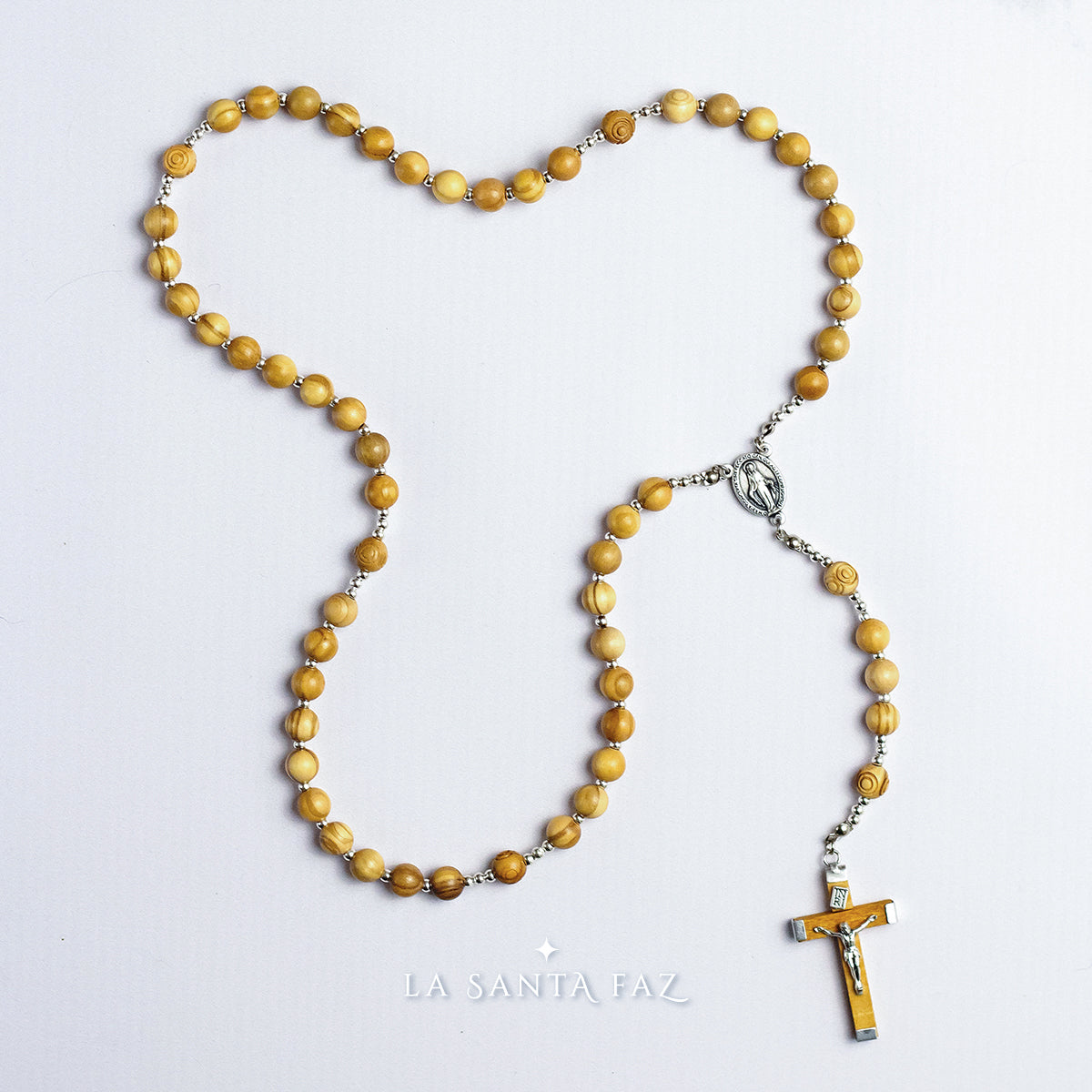 Santo Rosario de madera de olivo de Jerusalén