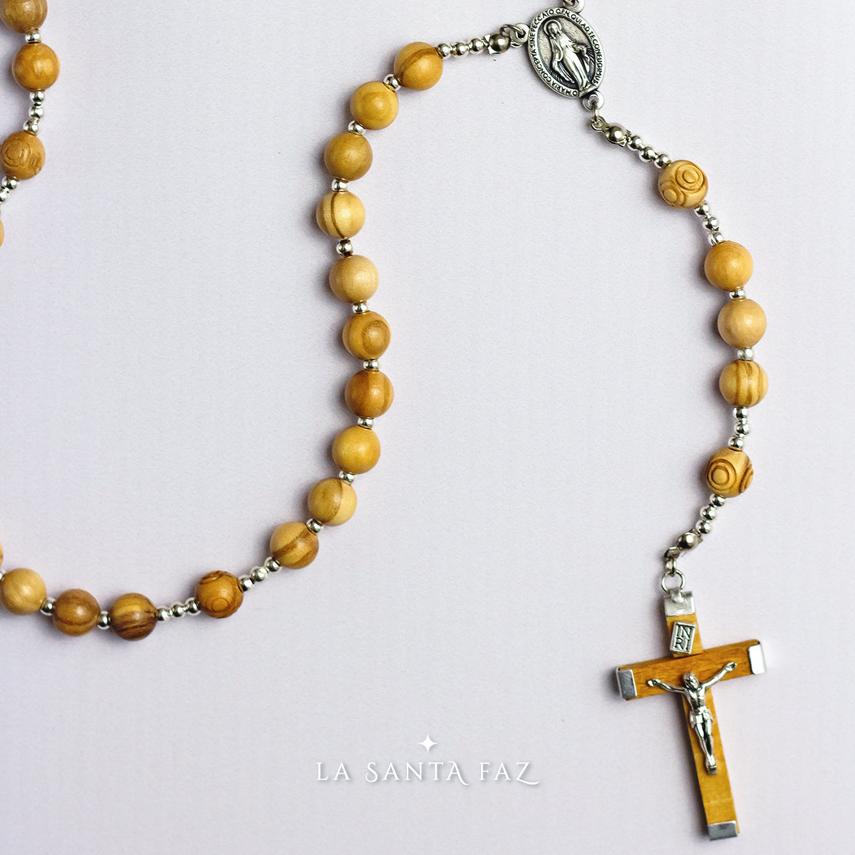 Santo Rosario de madera de olivo de Jerusalén