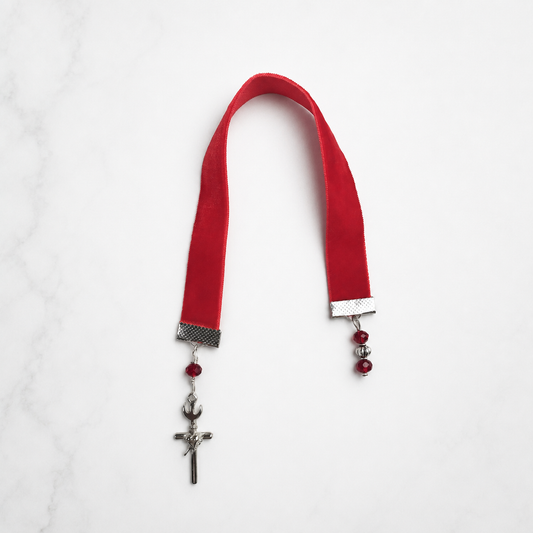 Señalador de terciopelo — Sagrado Corazón de Jesús